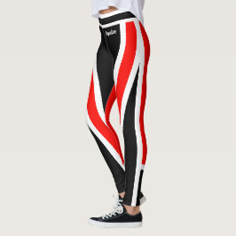 Legging Quadrado preto branco vermelho