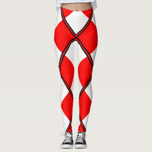 Legging Quadrado xadrez vermelho branco uniforme