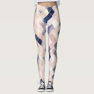 Legging Quadrados Azuis Brancos Rosa