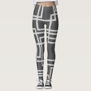 Legging Quadrados de Ardósia Branqueada Retro Moderna em C