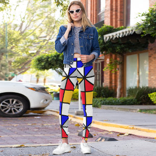 Legging quadrados diagonais coloridos