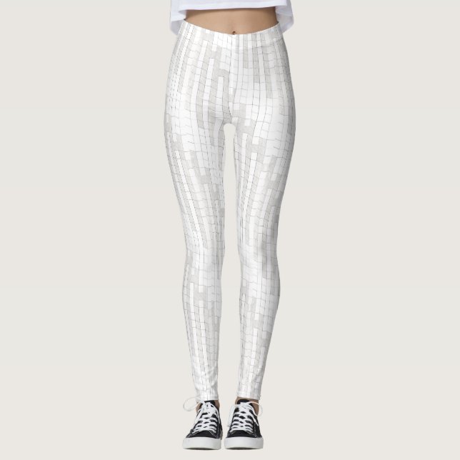Legging quadrados em ziguezague em cinza... (Frente)