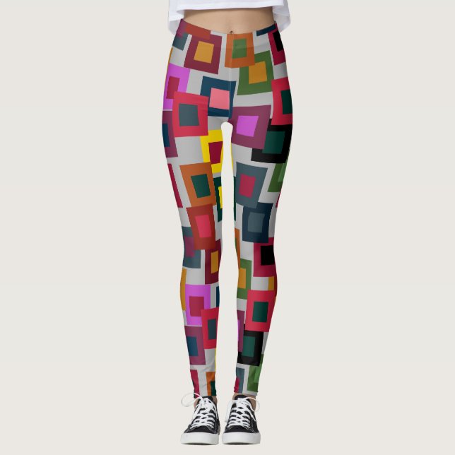 Legging Quadrados escuros na luz (Frente)