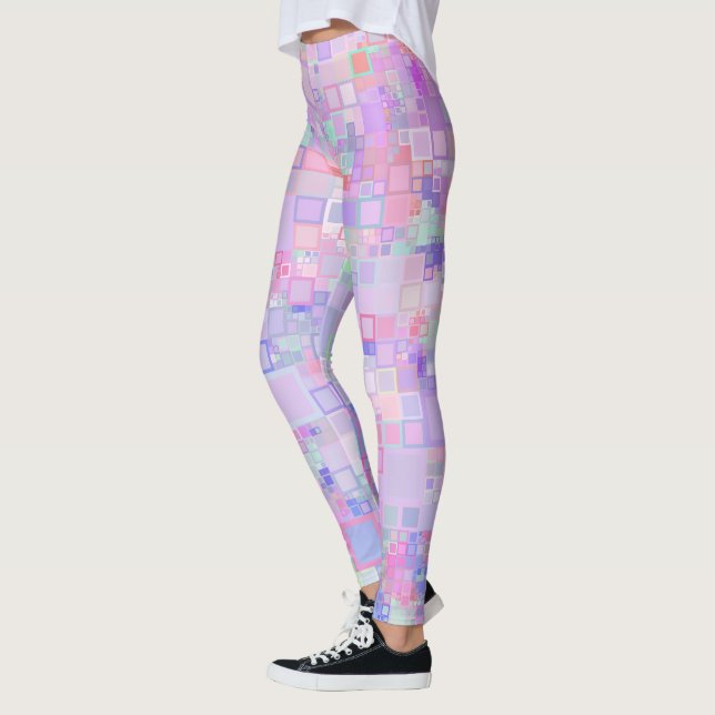 Legging Quadrados rosa e roxo (Esquerda)