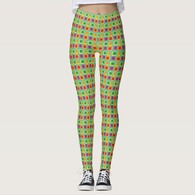 Legging quadrados verdes (Frente)