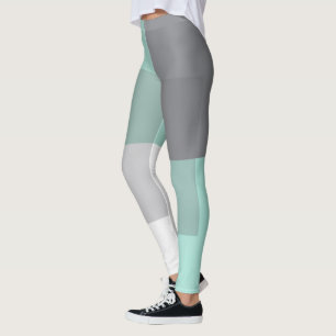 Legging quadrados verdes cinzas