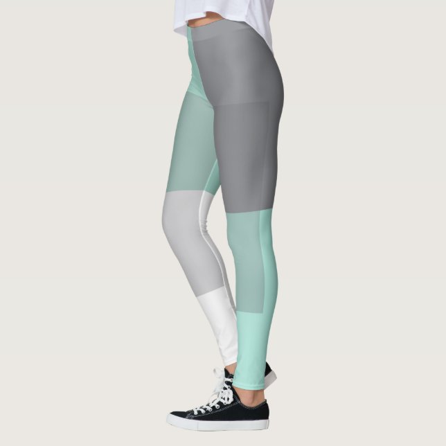 Legging quadrados verdes cinzas (Esquerda)