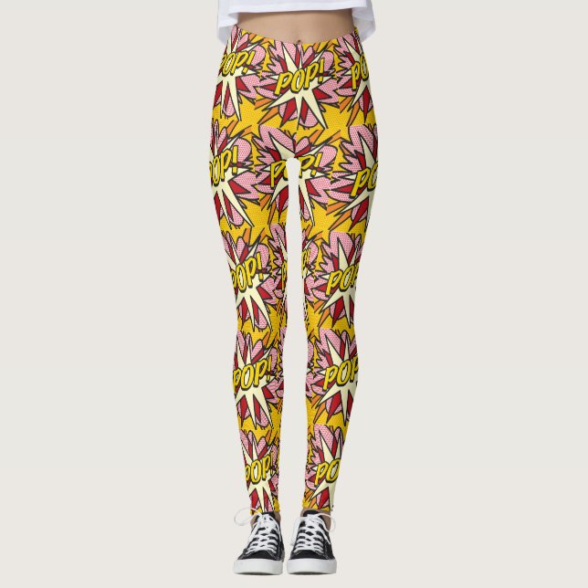 Legging Quadrinhos Modernos Divertidos POP Colorido Fantas (Frente)