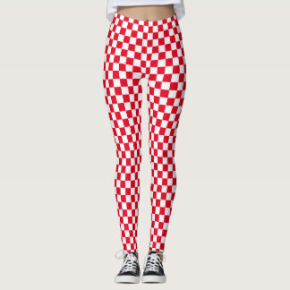 Legging Quadro de controlo vermelho branco