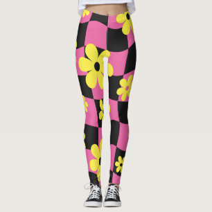 Legging Quadro de Verificação de Coração Floral Groovy Dai