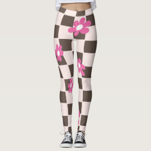 Legging Quadro de Verificação de Coração Floral Groovy Dai