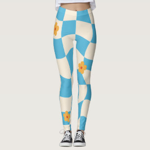 Legging Quadro de Verificação de Coração Floral Groovy Dai