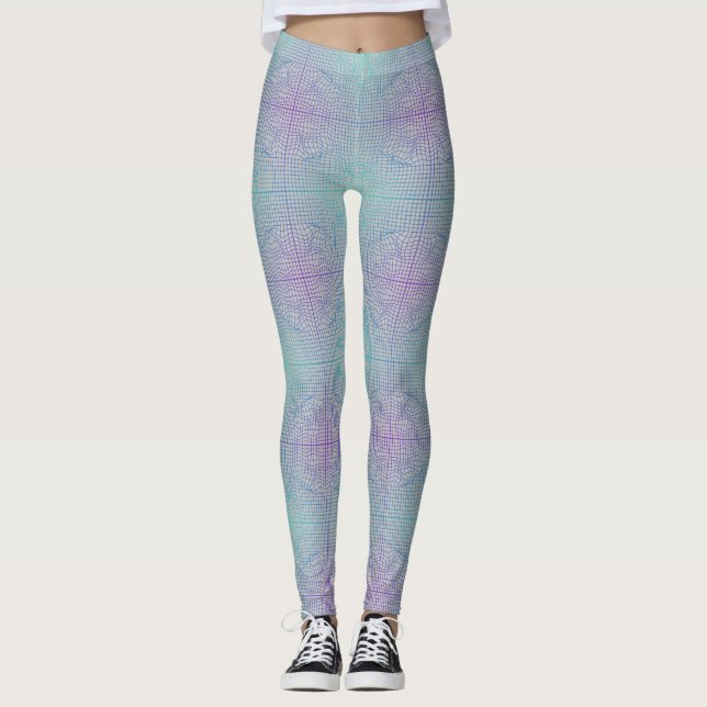 Legging Quadro distorcido 01.w Cinza BG (Frente)