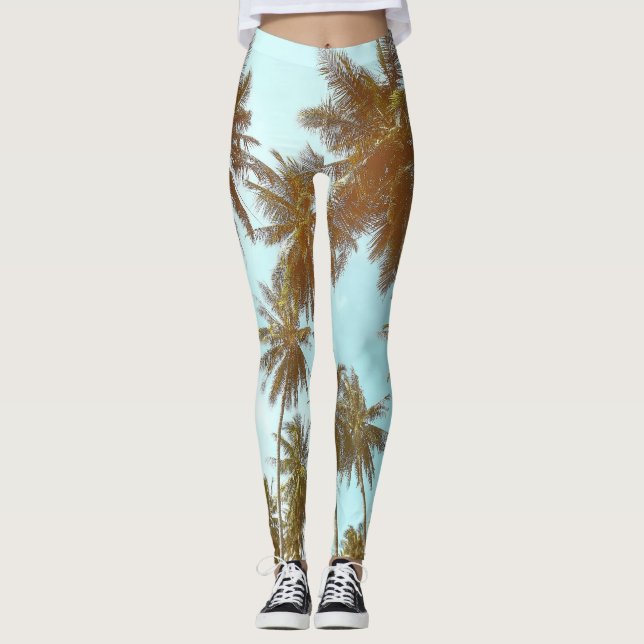Legging Quadro Tropical: Abstrato Palm Trees (Frente)