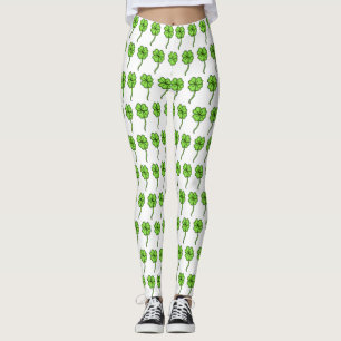 Legging Quatro Dia de São Patrício de Shamrock Folheto F