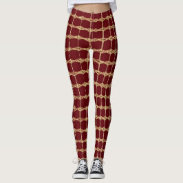 Legging Que tal "Royal Elegance Leggings: Maroon e Dourado