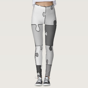 Legging Quebra-cabeça cinzento dos tons da serra de vaiv