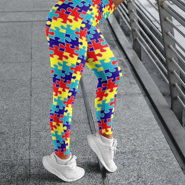 Legging Quebra-cabeça da Conscientização do Autismo (Criador carregado)