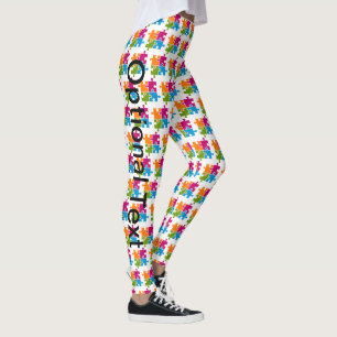 Legging Quebra-cabeça de Autismo Suporte a conscientizaç