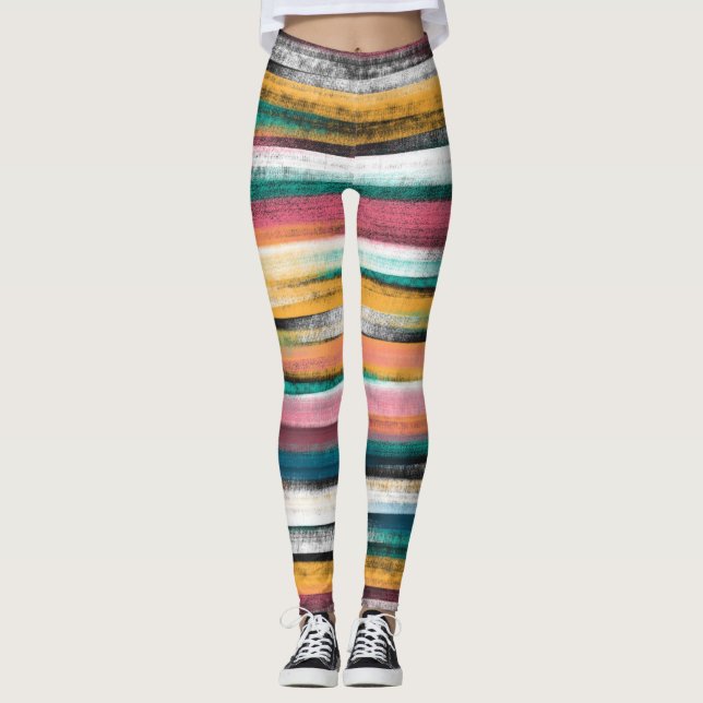 Legging Queimaduras de Pincel Coloridas Modernas Gira Tint (Frente)