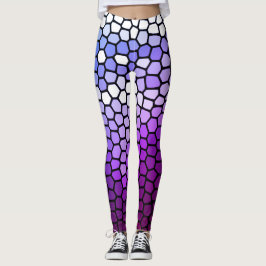 Legging Quic Geométrico Púrpura e Branco