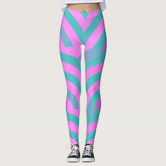 Legging quic moderno cor-de-rosa/verde (Frente)
