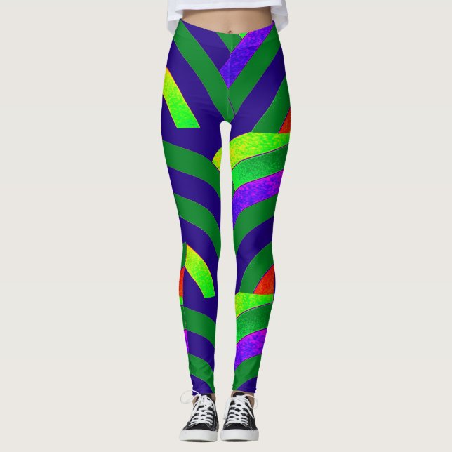 Legging quic - modernos cavaleiros verdes/azuis (Frente)
