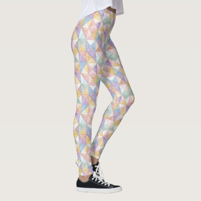 Legging Quilted Patchwork Triangles Peach Lavender sage (Direita)