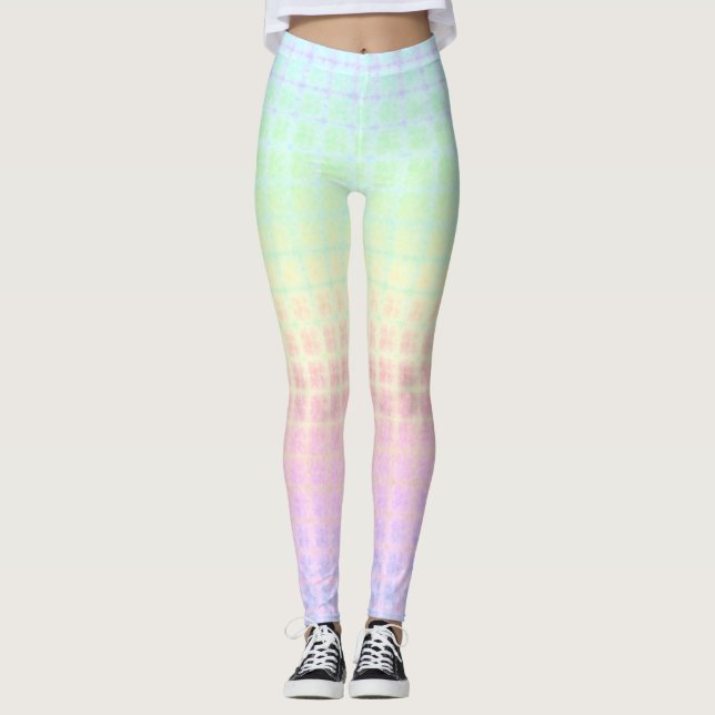 Legging Quirky Boho Kawaii Cute Funky Pastel Xadrez (Frente)