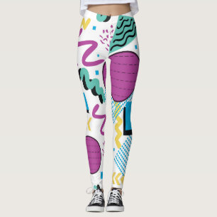 Legging Quirky Memphis Pastel Design