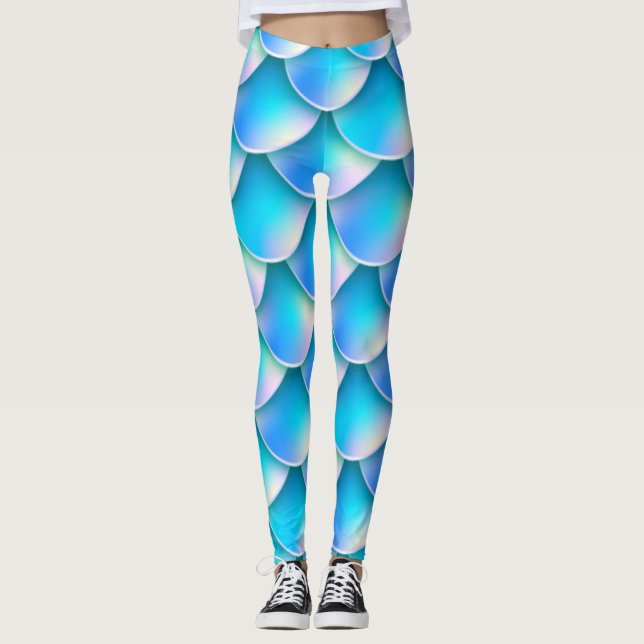 Legging rabo-de-sereia azul (Frente)