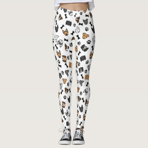 Legging Raças de Cachorros Bonitos Divertidos com Ossos e 