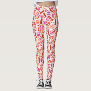 Legging Rackets de Pickleball com Padrão de Flores Retrô