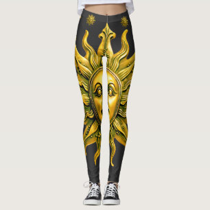 Legging "Radiação Dourada Celestial" O Sol