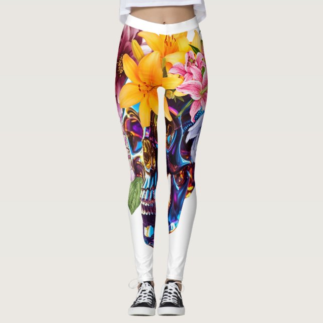 LEGGING RADIÂNCIA DO CRÂNIO FLORAL (Frente)
