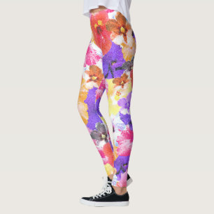 Legging "Radiância no Bloom: Hibiscus em Vidro Estreito