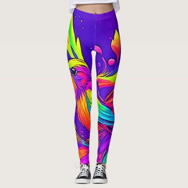 Legging Rainbow Bird em Cartoon Land (Frente)