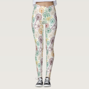 Legging Rainbow Dandelion Breeze - Whimsical Floral