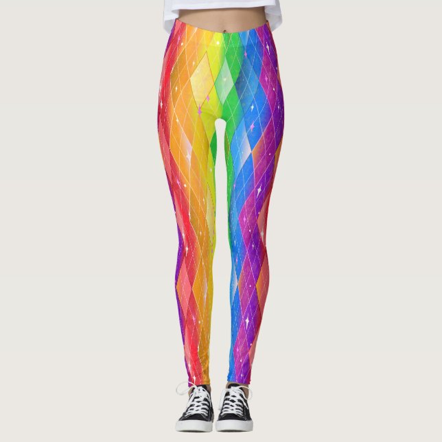 Legging Rainbow Diamond Pride Argyle Sparkle Harlequin (Frente)