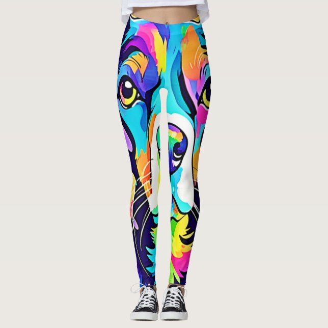 Legging Rainbow Dog Portrait Design (Frente)