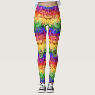 Legging Rainbow Dragon Damask - Orgulho gay Flag Colors