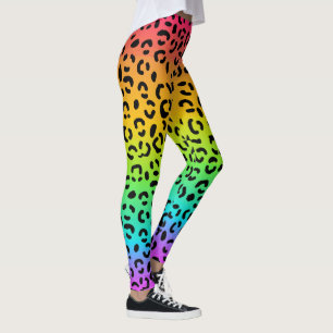 Legging Rainbow Jaguar Rastreia Impressão Animal