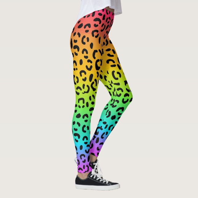 Legging Rainbow Jaguar Rastreia Impressão Animal (Direita)