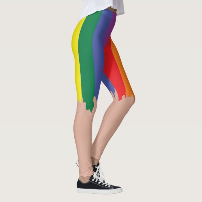 Legging Rainbow Pride Correndo Tinta Novelty Divertida (Direita)