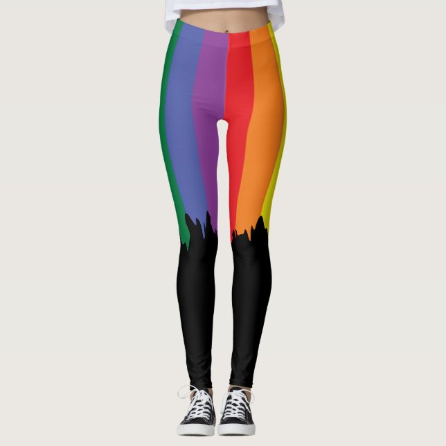 Legging Rainbow Pride Correndo Tinta Novelty Divertida (Frente)