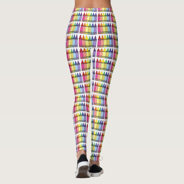 Legging Rainbow Pride Crayons Art Artista Impressão Leggin (Verso)