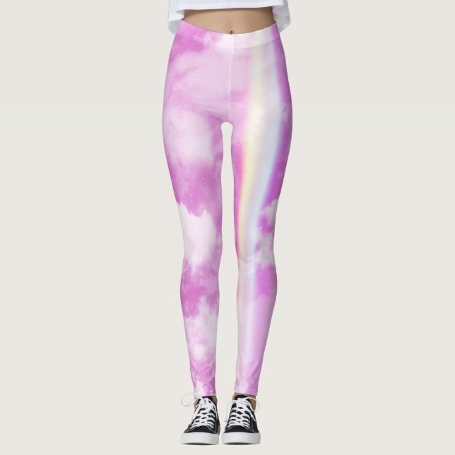 Legging Rainbow Sky, Estético, Rosa (Frente)