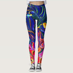 Legging Rainbow Swirl Trippy Glow Stick