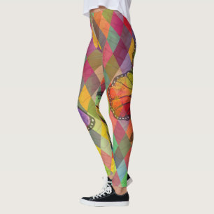 Legging Rainbow Tie Dye Harlequin Herringbone & Butterfly