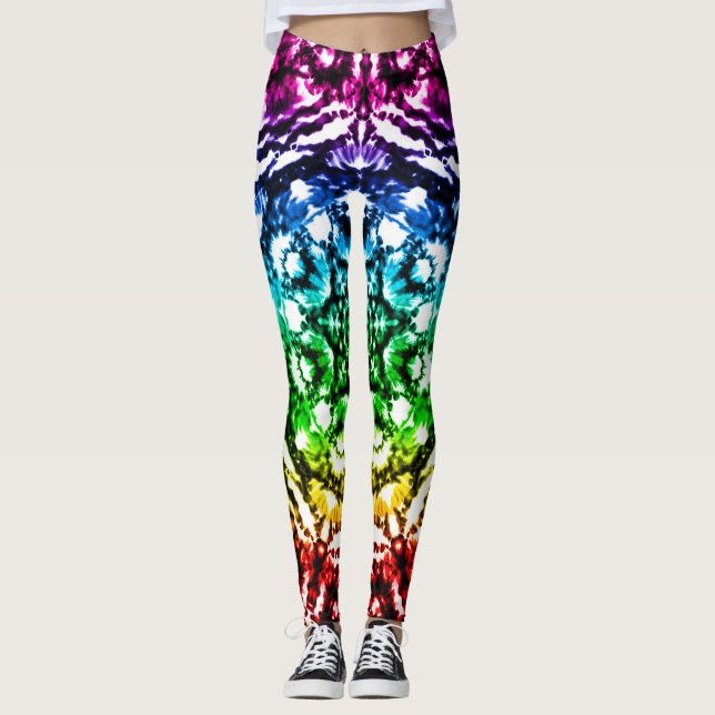 Legging Rainbow Tie Dye Mandala Star (Frente)